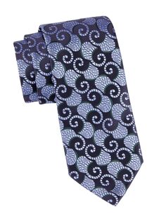 Шелковый галстук с вихревым узором Charvet, зеленый