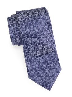 Шелковый галстук с жаккардовым узором Vine Charvet, синий