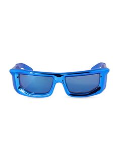 Зеркальные солнцезащитные очки из вулканита 62MM Off-White, синий