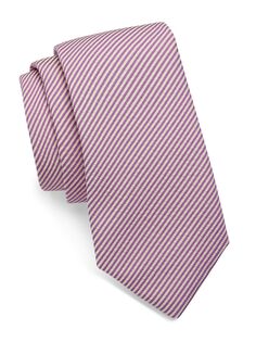 Шелковый галстук в полоску из сирсакера Saks Fifth Avenue