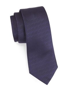 Шелковый жаккардовый галстук Lineare Giorgio Armani, синий