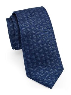 Шелковый жаккардовый галстук Giorgio Armani, синий