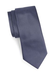 Шелковый жаккардовый галстук Emporio Armani, синий