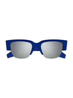 Солнцезащитные очки Graffiti 54MM из зеркального ацетата Alexander McQueen, синий