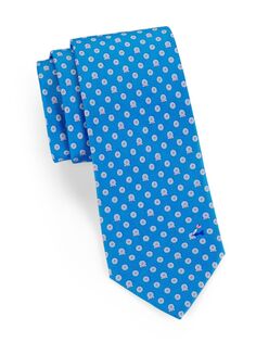 Шелковый галстук с принтом «яблочко» FERRAGAMO, синий