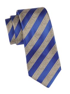 Шелковый галстук в полоску Kiton, серый