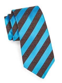 Полосатый шелковый галстук Kiton, серый