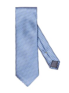 Шелковый жаккардовый галстук с геометрическим рисунком Eton, синий