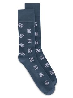 Жаккардовые носки с логотипом DOLCE&amp;GABBANA, нави