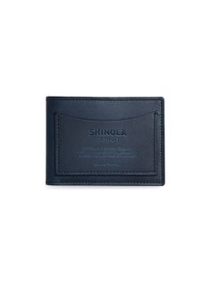 Кожаный бумажник в два сложения Shinola, нави