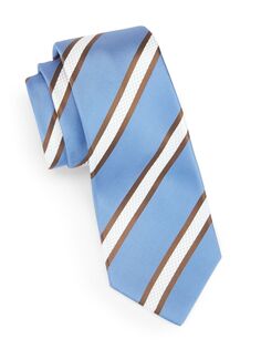 Шелковый галстук в полоску Kiton, синий