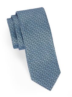 Шелковый галстук с цветочным принтом ZEGNA, синий