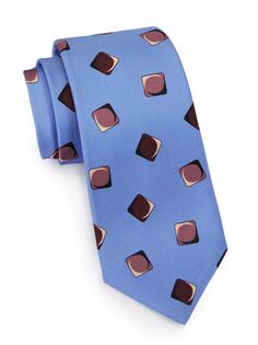 Шелковый галстук с геометрическим рисунком Kiton, синий