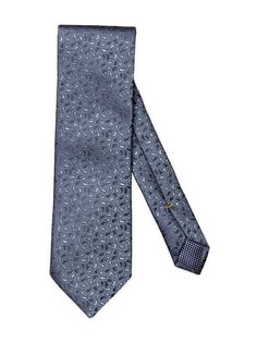 Шелковый жаккардовый галстук с микро-огурцами Eton, синий