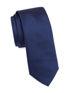 Формальный узкий шелковый галстук Saks Fifth Avenue, нави
