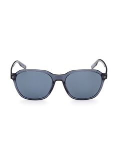Геометрические солнцезащитные очки 55 мм ZEGNA, синий