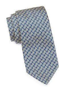 Шелковый галстук с узором Weave Charvet, желтый
