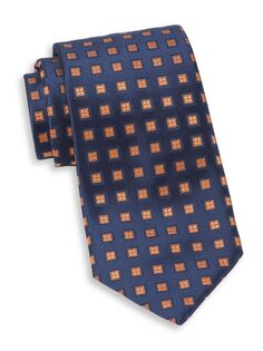 Аккуратный ромбовидный шелковый галстук Charvet, оранжевый