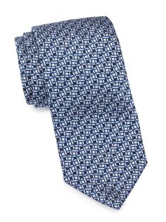 Шелковый галстук с узором Weave Charvet, синий