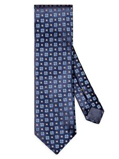 Шелковый галстук с геометрическим принтом Eton, синий