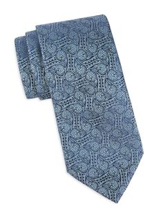 Шелковый галстук Swirl с узором пейсли Charvet, синий