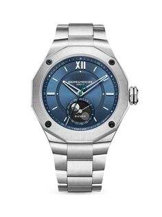 Часы Riviera из нержавеющей стали с фазой Луны Baume &amp; Mercier