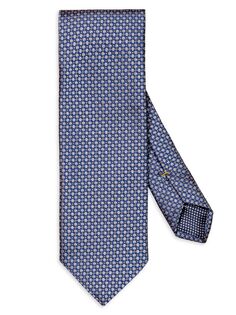 Шелковый галстук с принтом медальонов Eton, синий