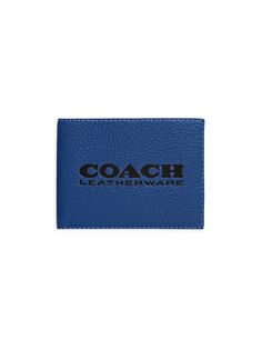 Узкий бумажник с логотипом Bifold COACH, синий