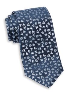 Аккуратный шелковый галстук с V-образным вырезом Charvet, синий