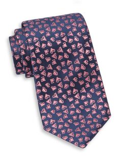 Аккуратный шелковый галстук с V-образным вырезом Charvet, розовый
