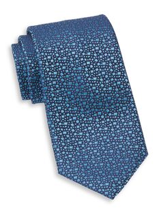 Аккуратный шелковый галстук конфетти Charvet, синий