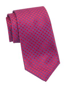Шелковый галстук с геометрическим рисунком Charvet, красный