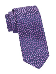 Шелковый галстук с пузырчатым плетением Charvet, фиолетовый