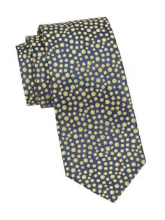 Шелковый галстук с пузырчатым плетением Charvet, желтый