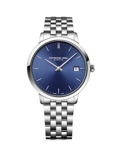 Круглые часы Toccata темно-синего цвета с браслетом из нержавеющей стали Raymond Weil, синий