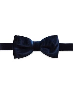 Бархатный галстук-бабочка с завязками Eton, синий
