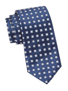 Шелковый галстук с ромбовидным плетением Charvet, белый
