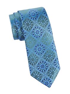 Шелковый галстук с медальоном Charvet, синий