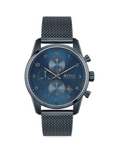 Часы Skymaster Blue с хронографом из нержавеющей стали с браслетом HUGO BOSS, синий
