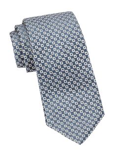 Квадратный шелковый галстук с геометрическим рисунком Charvet, синий