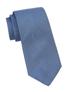 Шелковый галстук с геометрическим рисунком Charvet, синий