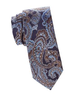 Шелковый галстук с узором пейсли Eton, нави