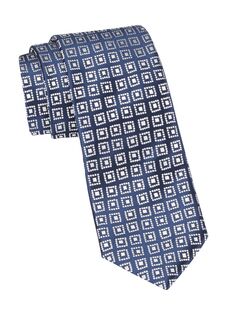 Шелковый плетеный галстук Geobean Charvet, синий