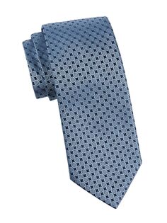 Круглый шелковый галстук с геометрическим рисунком Charvet, синий