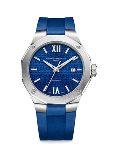 Часы Riviera 10619 из нержавеющей стали с каучуковым ремешком Baume &amp; Mercier, синий