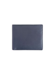 Тонкий двойной кожаный бумажник с блокировкой RFID ROYCE New York, синий