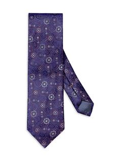 Жаккардовый шелковый галстук с цветочным принтом Eton, фиолетовый