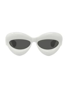 Солнцезащитные очки «кошачий глаз» 55 мм с завышенной талией Loewe, белый
