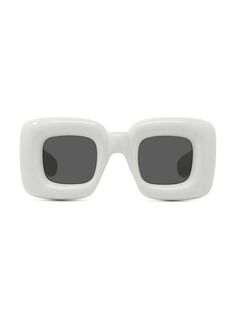 Квадратные солнцезащитные очки из ацетата 55 мм Loewe, белый
