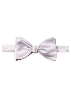 Шелковый жаккардовый галстук-бабочка с завязками в горошек Eton, фиолетовый